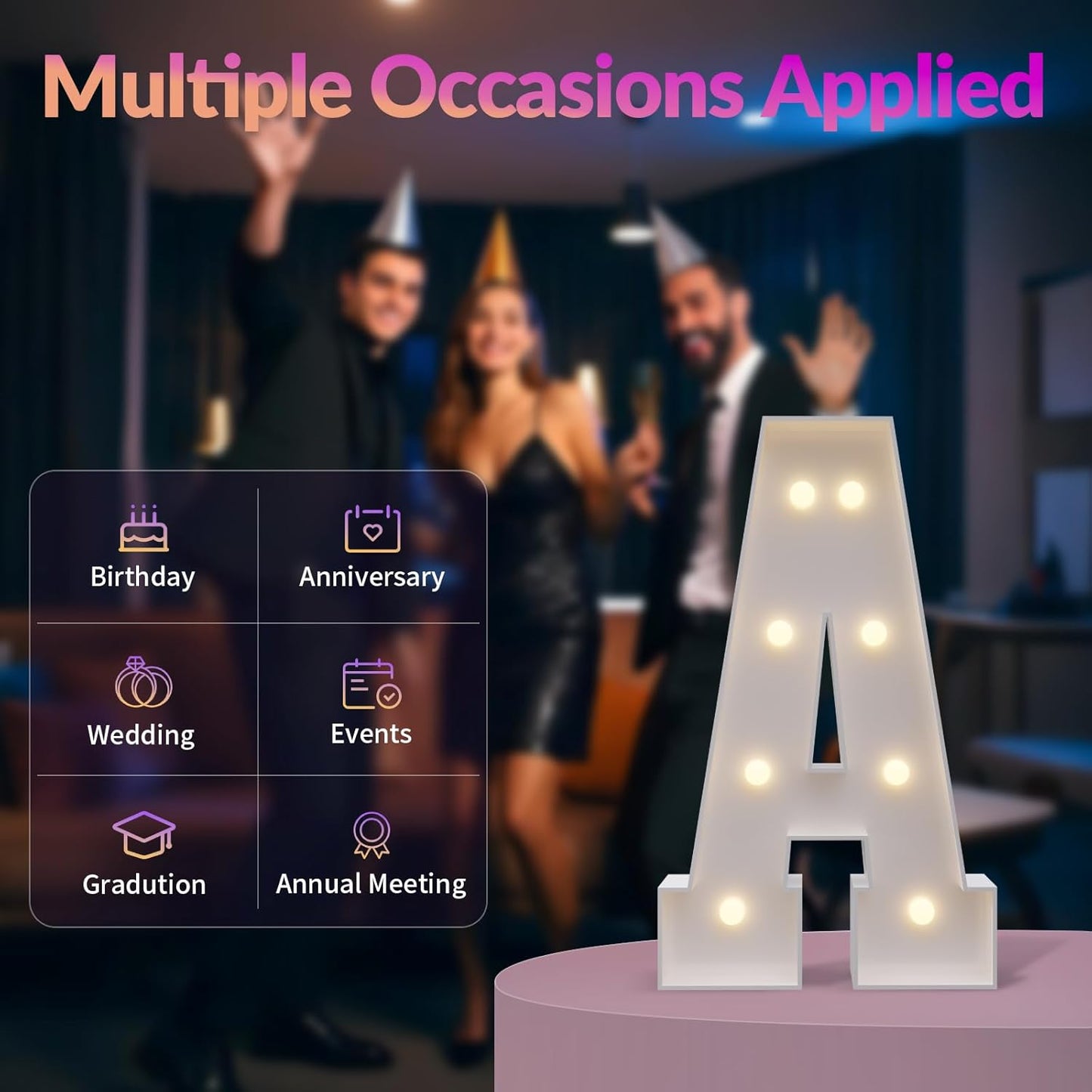 JoyMuse Marquee Letters 3 Feet Tall, Light Up Letters 3FT with Lights, Large Letters for Party, Letter Y Light Up Letters for Baby Shower Wedding Proposal Graduation Birthday Decorations