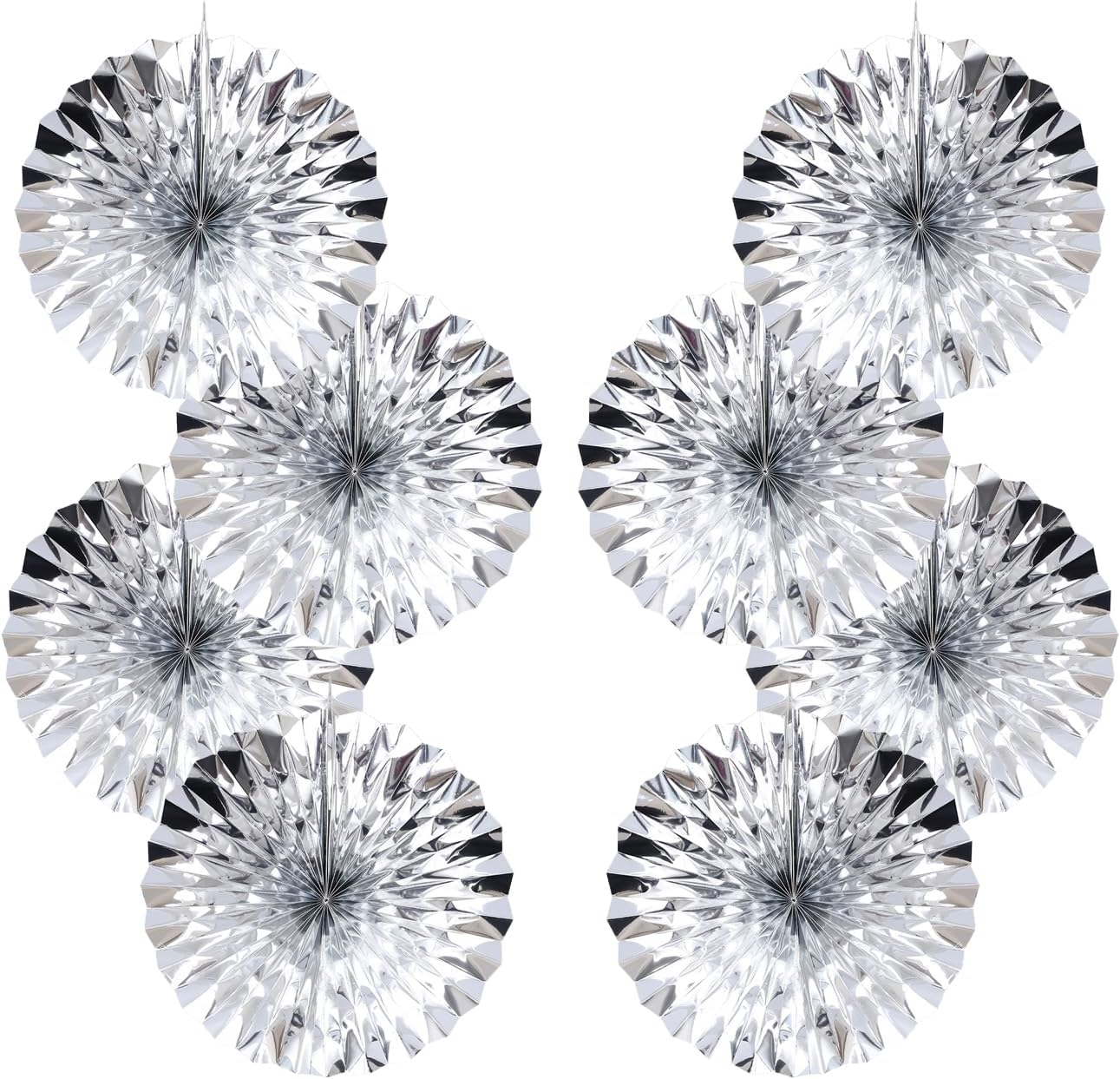 Silver Birthday Decorations,DIY Silver Paper Fans Hanging Decoration ,DecoracióN De CumpleañOs para Hombre,Wedding Decorations for Party 12in,Birthday Decorations for Men 30 Color DIY Set (Silver)