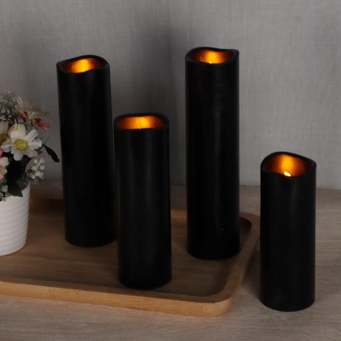 Vinkor Flameless Candles (Black Set of 9)
