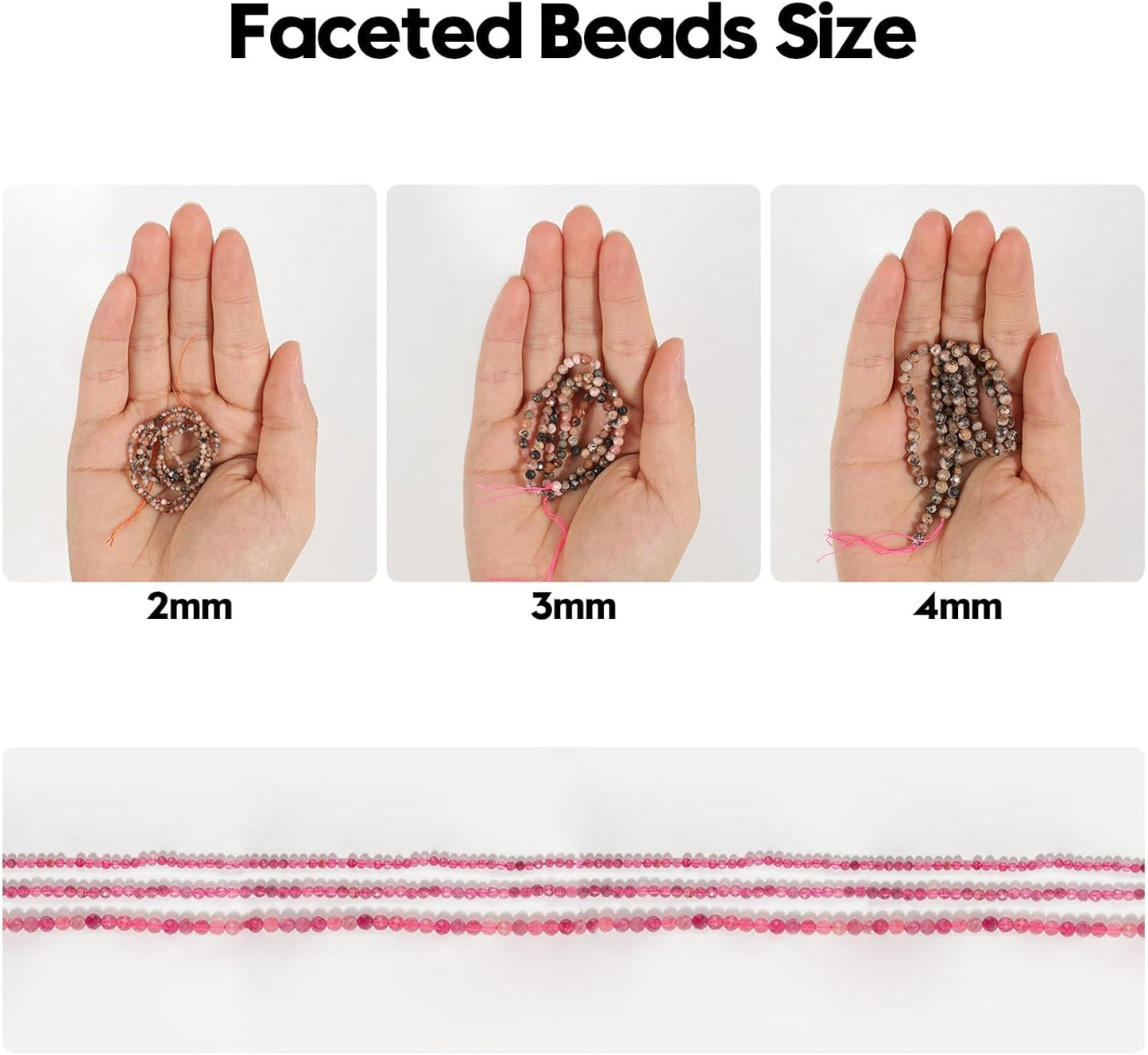 Song Xi 180pcs 2mm Natural Purple Mica Gemstone Beads Faceted Round Loose Stone Beads for Jewelry Making