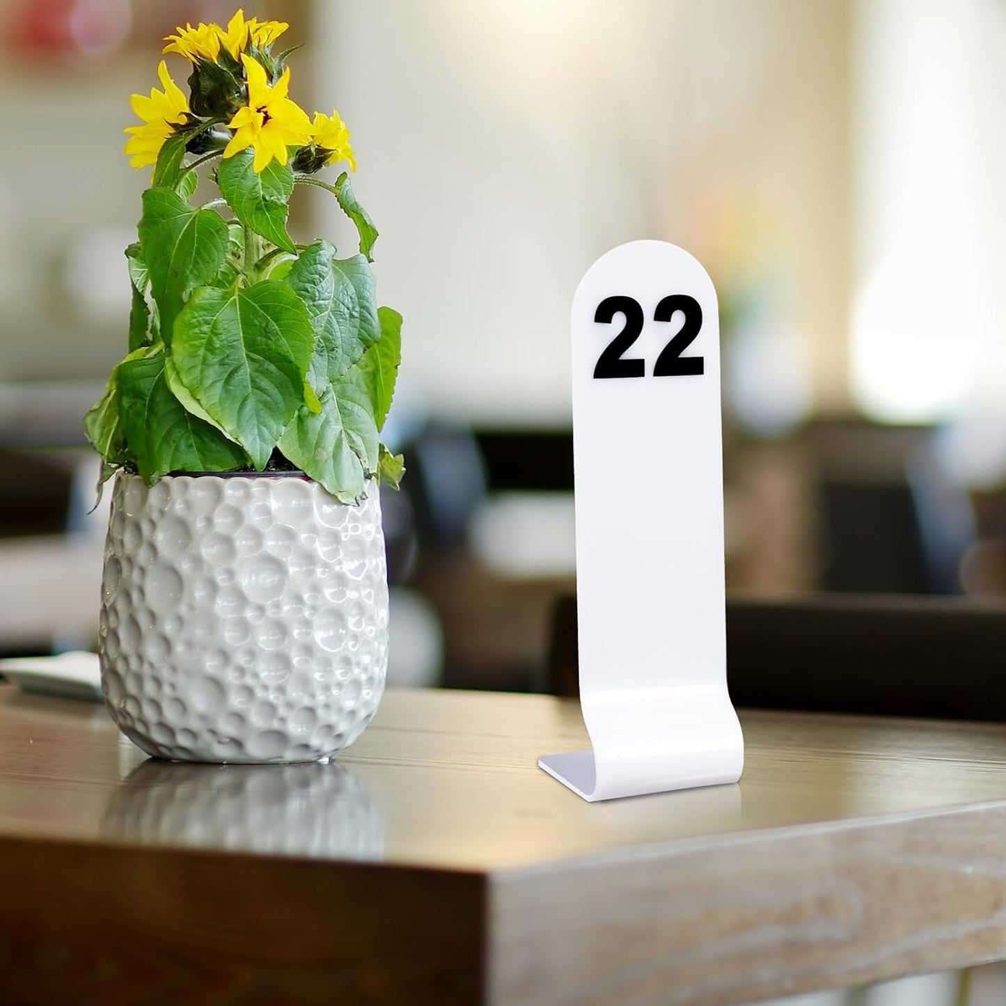 Tuanse 1-30 Table Order Numbers Restaurant Double Sided Acrylic Reception Number Stands Signs for Wedding Restaurant Seating Cafes Party Banquet(White)