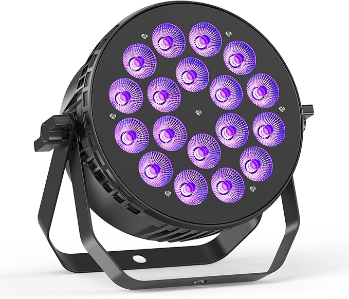 180 W Stage Par Lights, RGBW 4-in-1 LED Par Can Light with DMX512 Sound Activated Controlled Aluminum Uplights, Stage Lights for Parties Wedding Festival Events Church