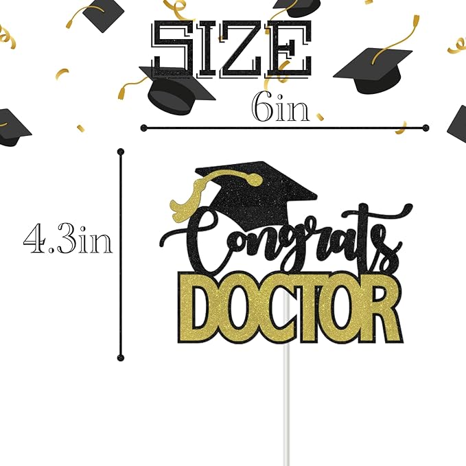 Congrats Doctor Cake Topper - 2025 Medical Doctor Graduation Party Decoration Supplies - Future Doctor/It's DR Actually Cake Decor - Congratulations Doctor Graduation Decorations