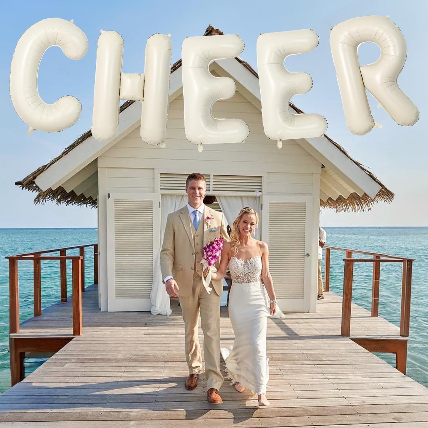 Giant Alphabet H Foil Name Balloons, Cream Ivory White Inflatable Word Balloons H Letters Birthday Decor, 40 Inch Mylar Beige A-Z Custom Letter Balloons for Girls Baby Shower Party Decoration Supplies