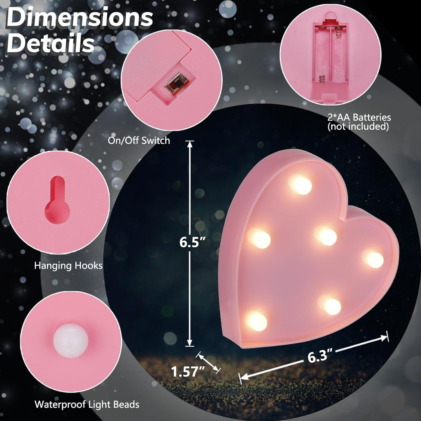 Marquee Light Up Letters, Glitter Silver LED Letter Lights Battery Powered 26 Alphabet Letter Sign for Night Light Wedding Birthday Party Cafe Bar Decoration Girls Room Decor - Pink Light