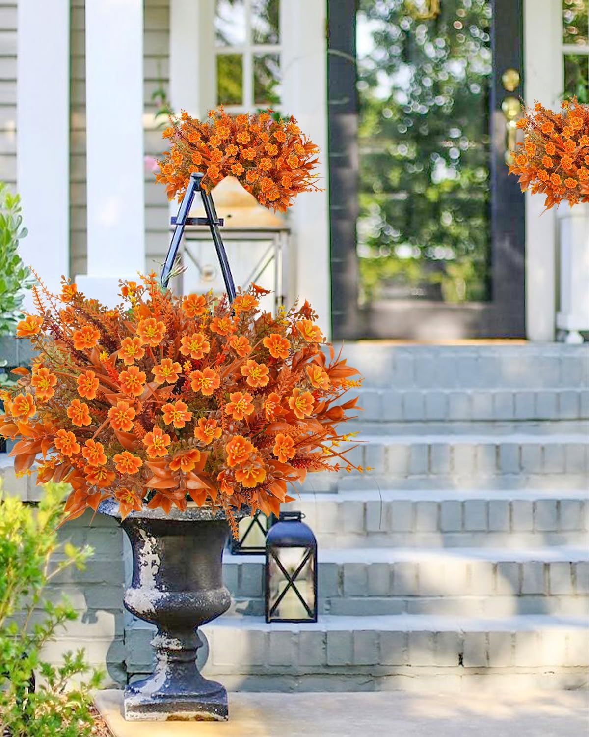 40 Pcs Artificial Fall Flowers Outdoor Faux Fall Plants UV Resistant Fall Flower Decorations for Home Front Porch Farmhouse Office Birthday Party Table Centerpiece Harvest