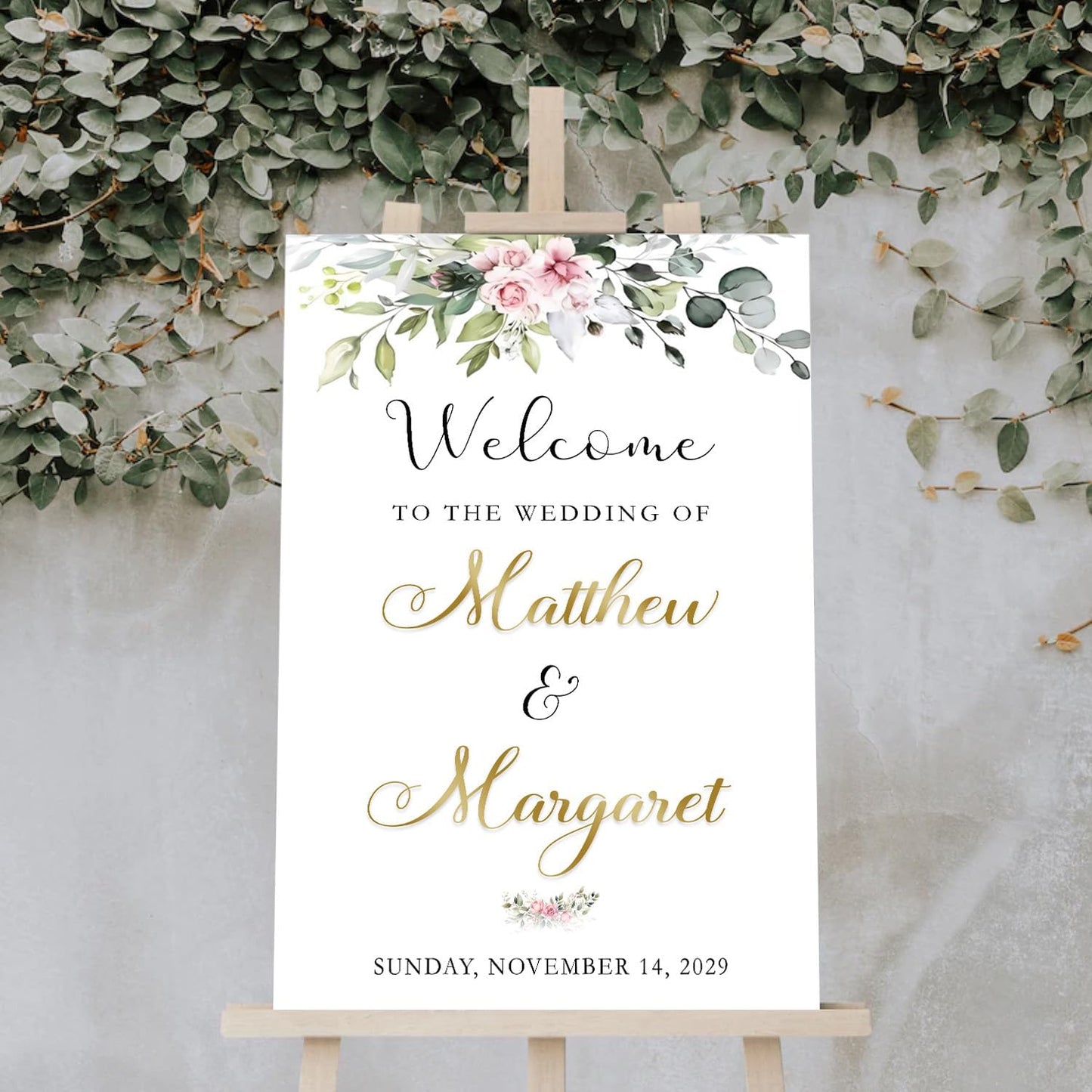Welcome To Our Wedding Sign, Wedding Signs For Ceremony And Reception, Wedding This Way Sign Outdoor, Wedding Welcome Sign Stand, Rustic Wedding Decorations For Ceremony