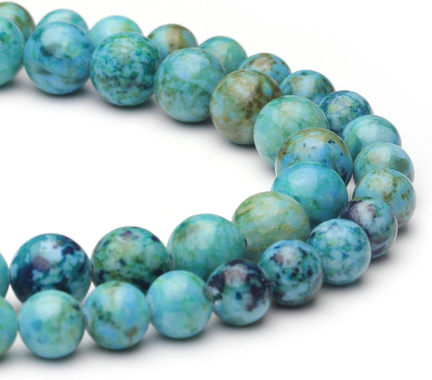 10mm Natural Stone Beads for Jewelry Making,Blue Imperial Turquoise Polished Smooth Round Gemstone Beads for Bracelet Necklace 15 Inch