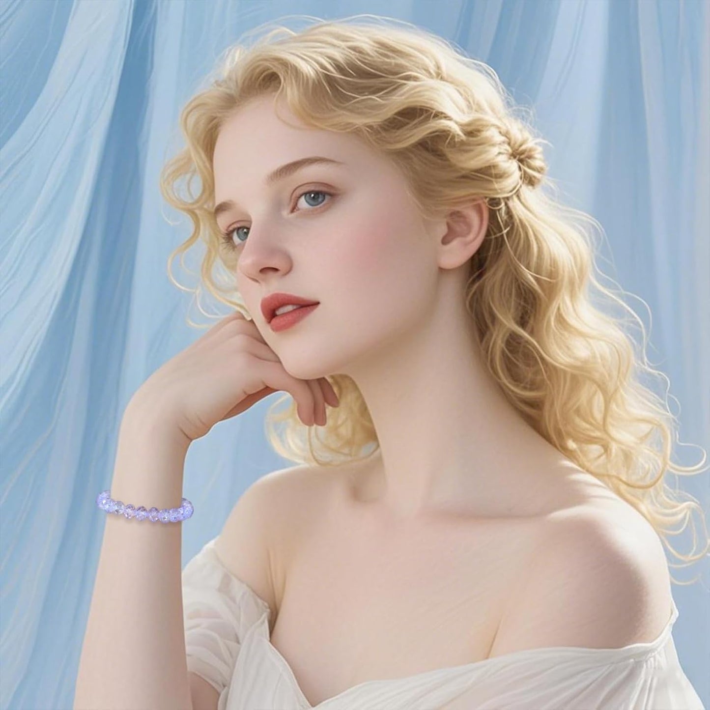 500Pcs 6mm Crystal Glass Beads for Jewelry Making Beads for Bracelets Necklace Pendants Making Supplies(Light Purple)