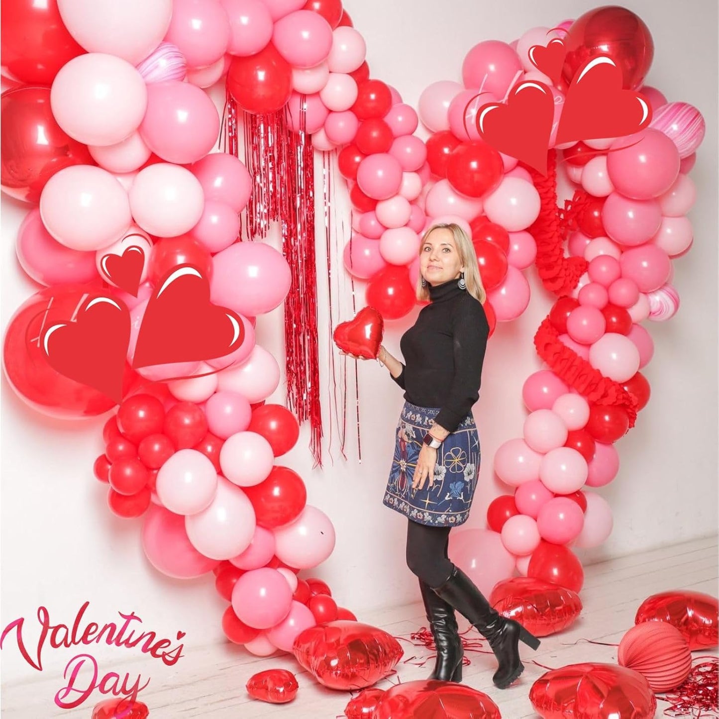 Paready Hot Pink Balloons Set, 60 Pcs 12 Inch Hot Pink Latex Balloons, Pink Confetti Balloon Hot Magenta Party Balloons for Birthday Wedding Baby Shower Princess Valentine's Party Decorations