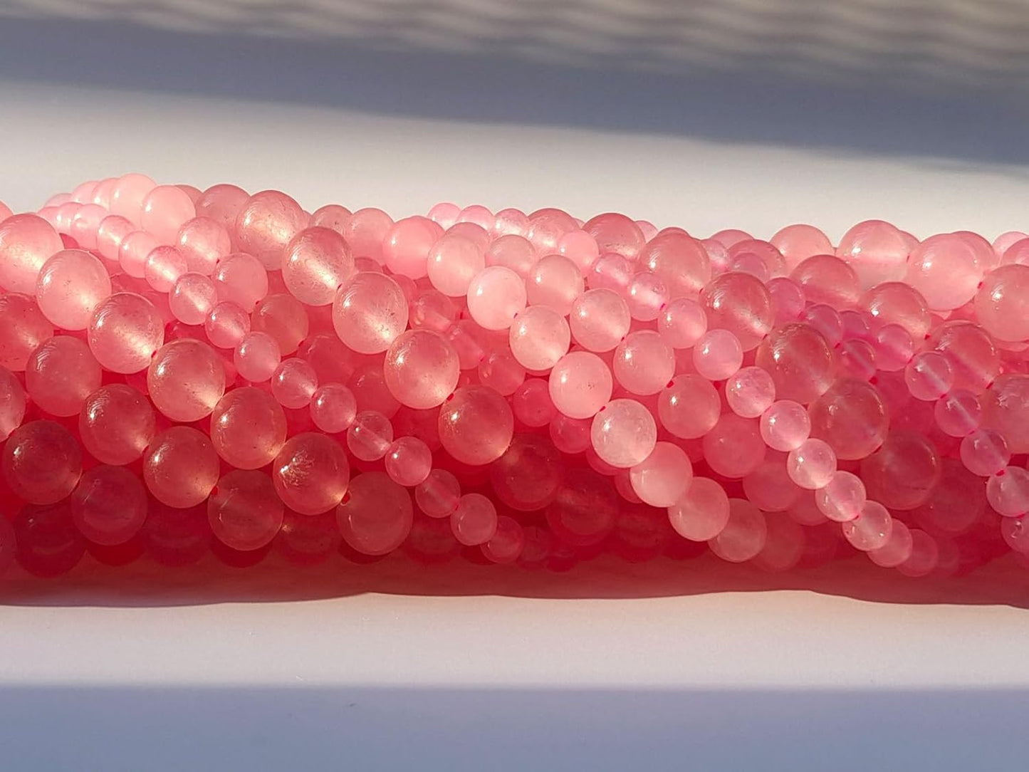 Stone Beads 10mm 60pcs Pink Chalcedony Beads Round Loose Gemstones Beads for Bracelet Necklace Jewelry Making (10mm, 61027 Pink Chalcedony)