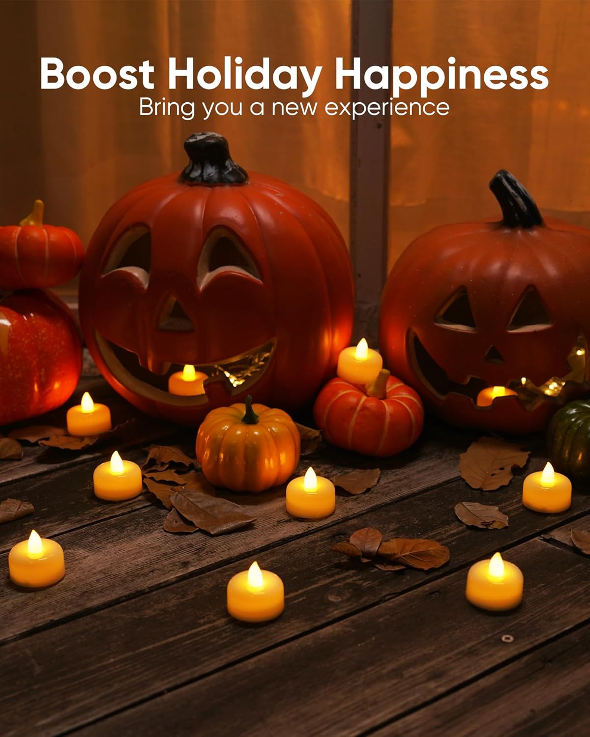 Amagic 24 Pack Flameless LED Tea Lights Candles Battery Operated, Electric Fake Tealight Candles for Votive, Halloween, Christmas, Home Decor, Wedding, Table Decor (24Pack)