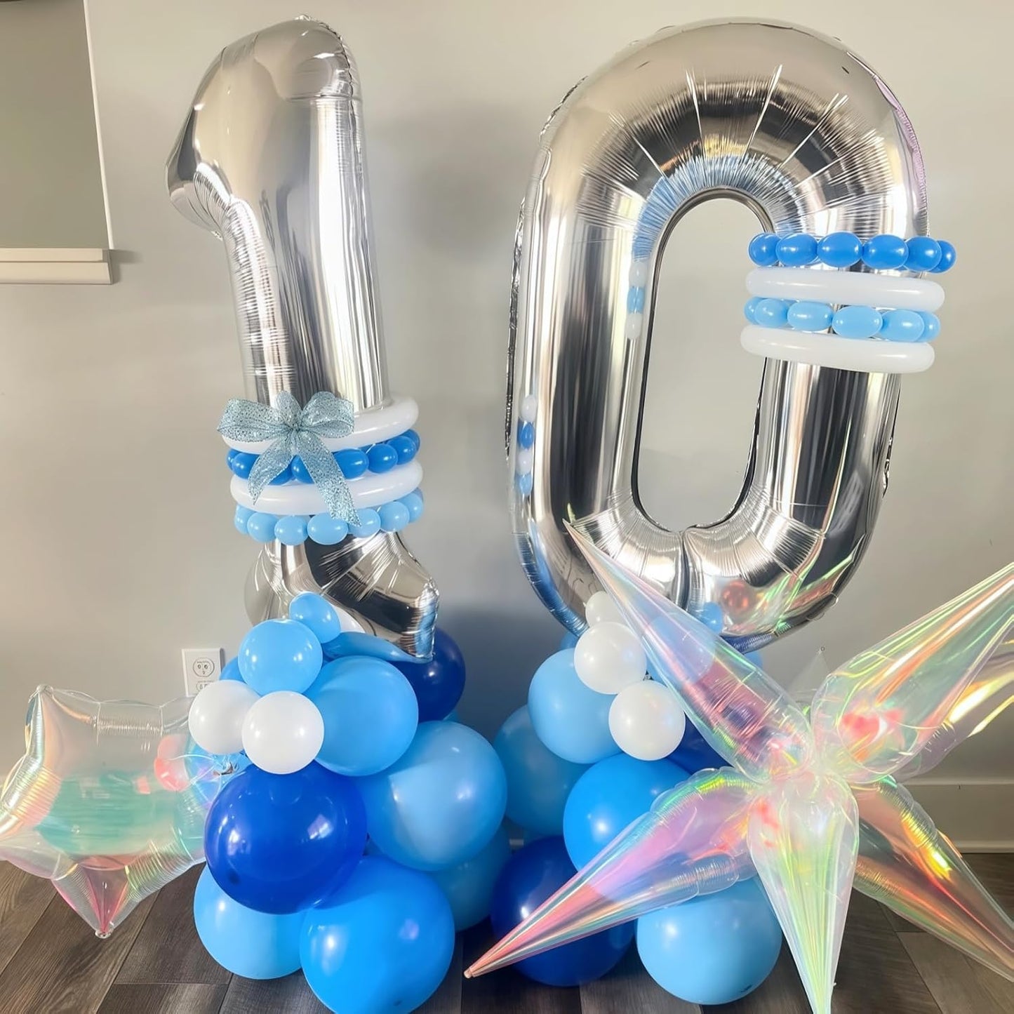 Silver 16th Birthday Balloons for Boys, 40 Inch Mylar Self Inflating 16 Balloon Number, Big Foil 1 and 6 Helium 16 Balloons for Women Men Girls Birthday Party Decorations Anniversary Decor Supplies