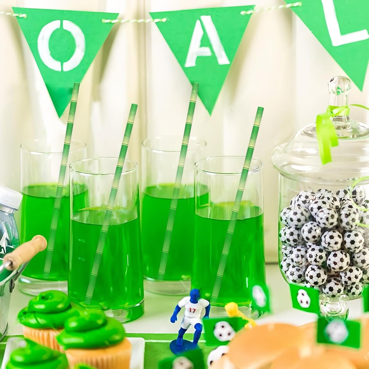 Paper Straws for Drinking Green Bamboo, 7.75" x 0.24" - for Cocktail, Juice, Iced Tea, 100% Biodegradable