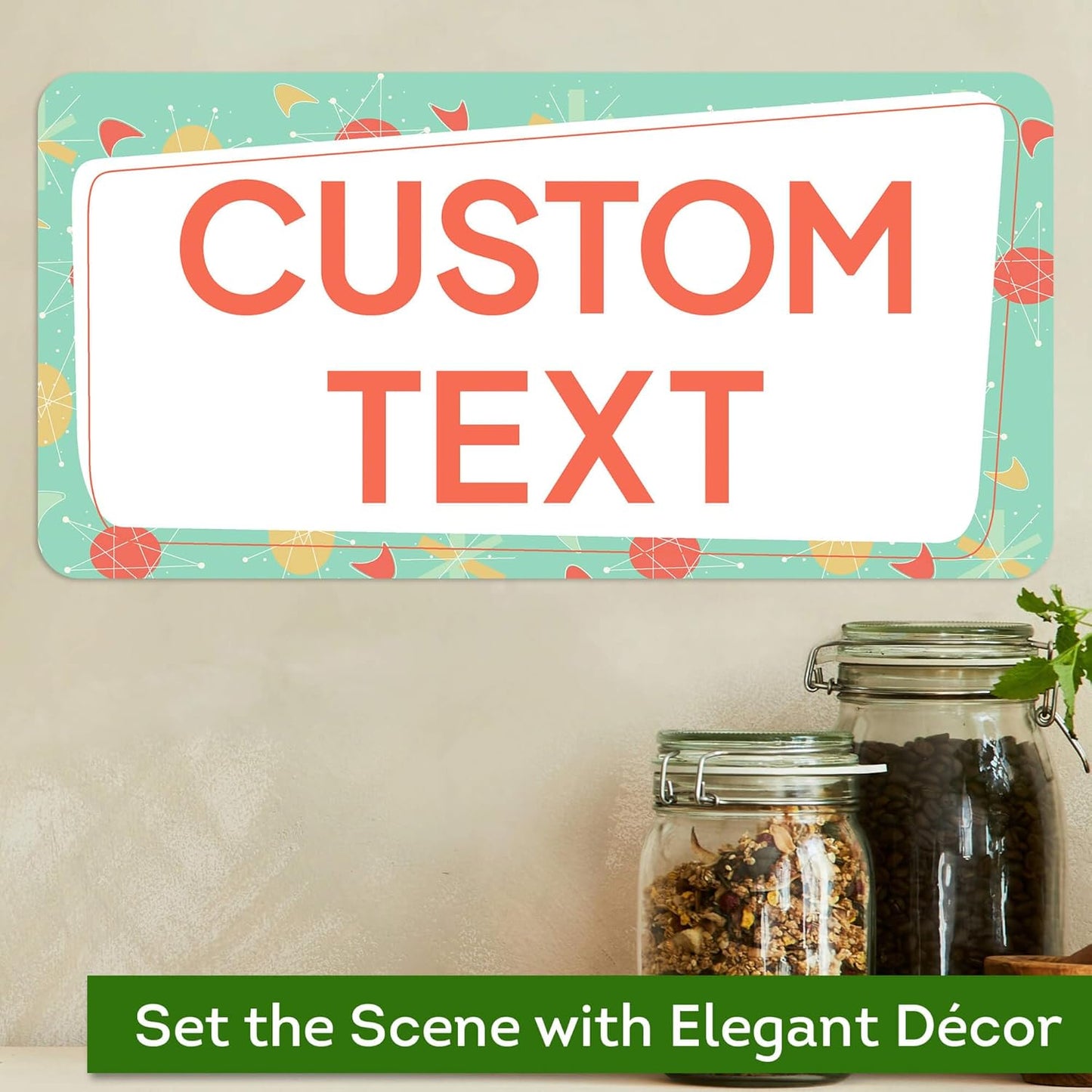 Custom Sign, Custom Street Sign, 11 Font Colors, 13 Font Styles, 4 Hole Options, 22 Sizes, 6x12 Inches, Rust Free DiBound, Fade Resistant, Made in USA by My Sign Center (Mid-Century Modern 2)