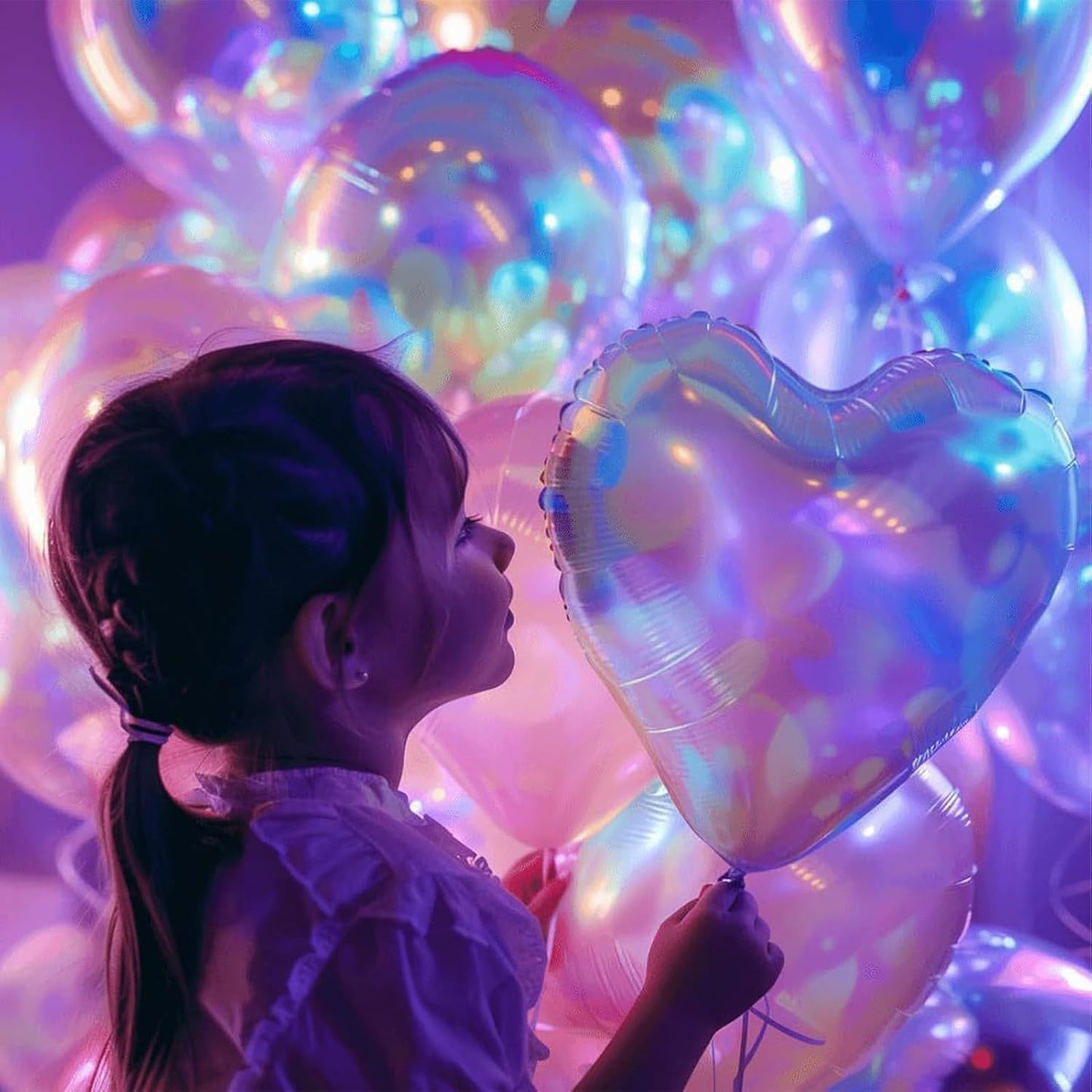 Silver Glitter Heart Ballloons,18 Inch Bright Foil Love Heart Shaped Balloons 6Pcs Silver love balloon for Baby Shower Birthday Party Wedding Engagement Valentines Day Decorations