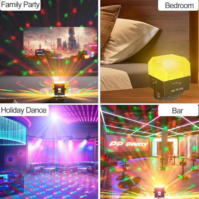 Disco Lights,Party Light QinGerS Dj Stage Light 7 Colors Sound Activated for Christmas Birthday KTV Club Romantic Decoration 2pcs