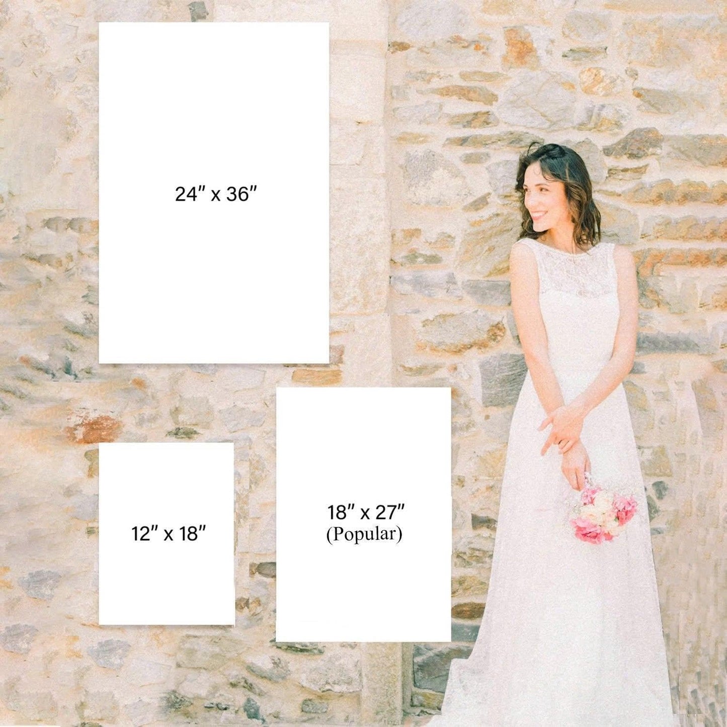 Wedding Welcome Sign, Wildflower Welcome Sign, 12" x 18" (Small), 27" (Medium), 36" (Large), Plastic, Modern, Pole Mount, Weather