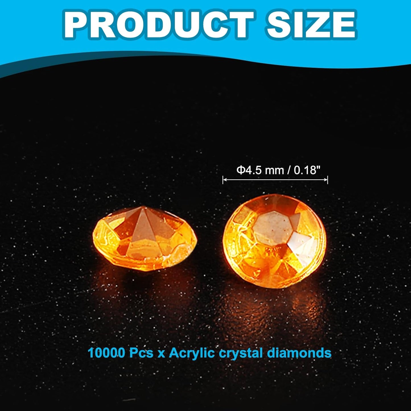 PATIKIL 10000 Pcs Wedding Table Scatter Confetti Crystals 4.5mm Acrylic Diamonds Vase Fillers Gems for Table Centerpiece Decorations Party Vase Beads, Orange Red