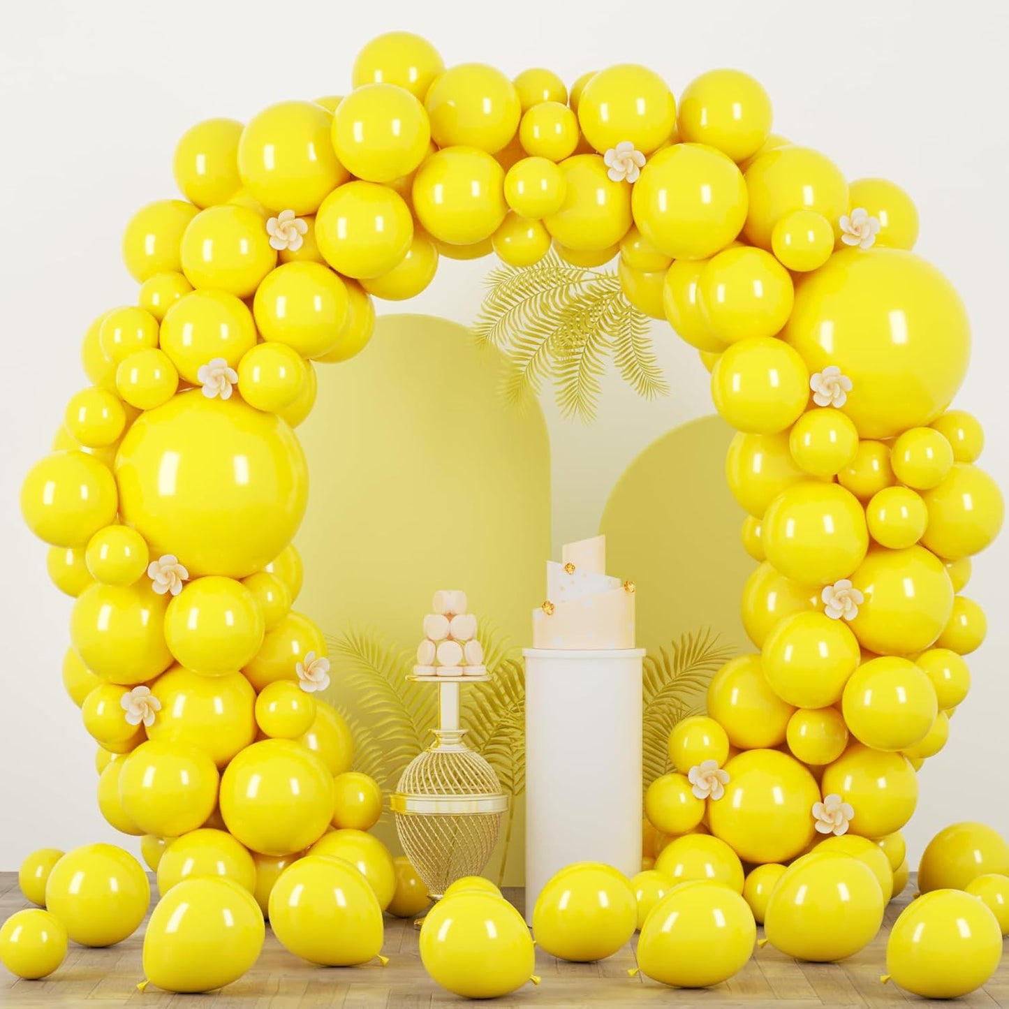 90pack Yellow Balloons Different Size 18/12/10/5 Inch Yellow Balloon Garland Arch Kit for Graduation, Wedding, Birthday, Baby Shower, Sunflower and Honeybee Theme Party Decorations