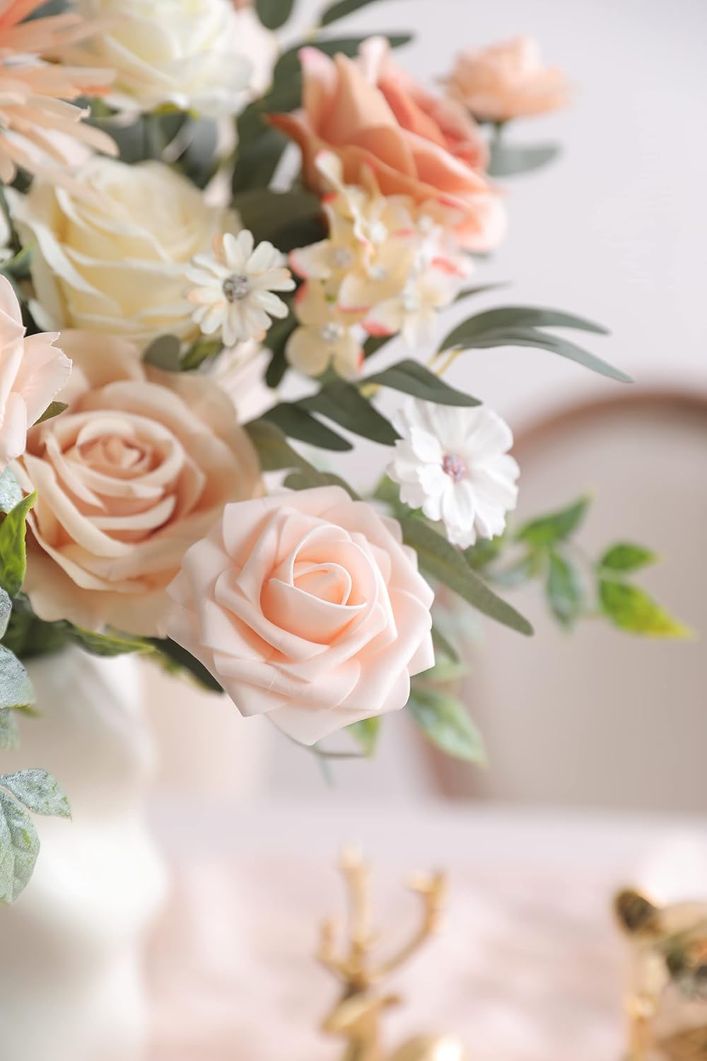 Serra Flora Artificial Flowers Combo Box Set Faux Flowers Bulk Flower Leaf with Stems Arrangements for DIY Wedding Bouquets Party Table Centerpieces Home Decorations Indoor Outdoor