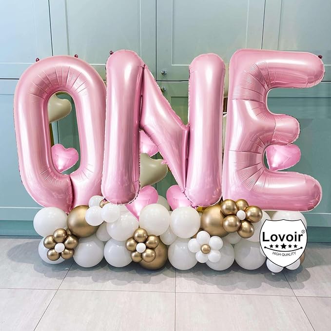 Pink Letter O Balloons, 40 Inch Pastel Pink Letter Balloons O Foil Mylar Helium Pink Letter Balloons for Birthday Party Supplies Anniversary Event Celebration Decorations Alphabet Pink O
