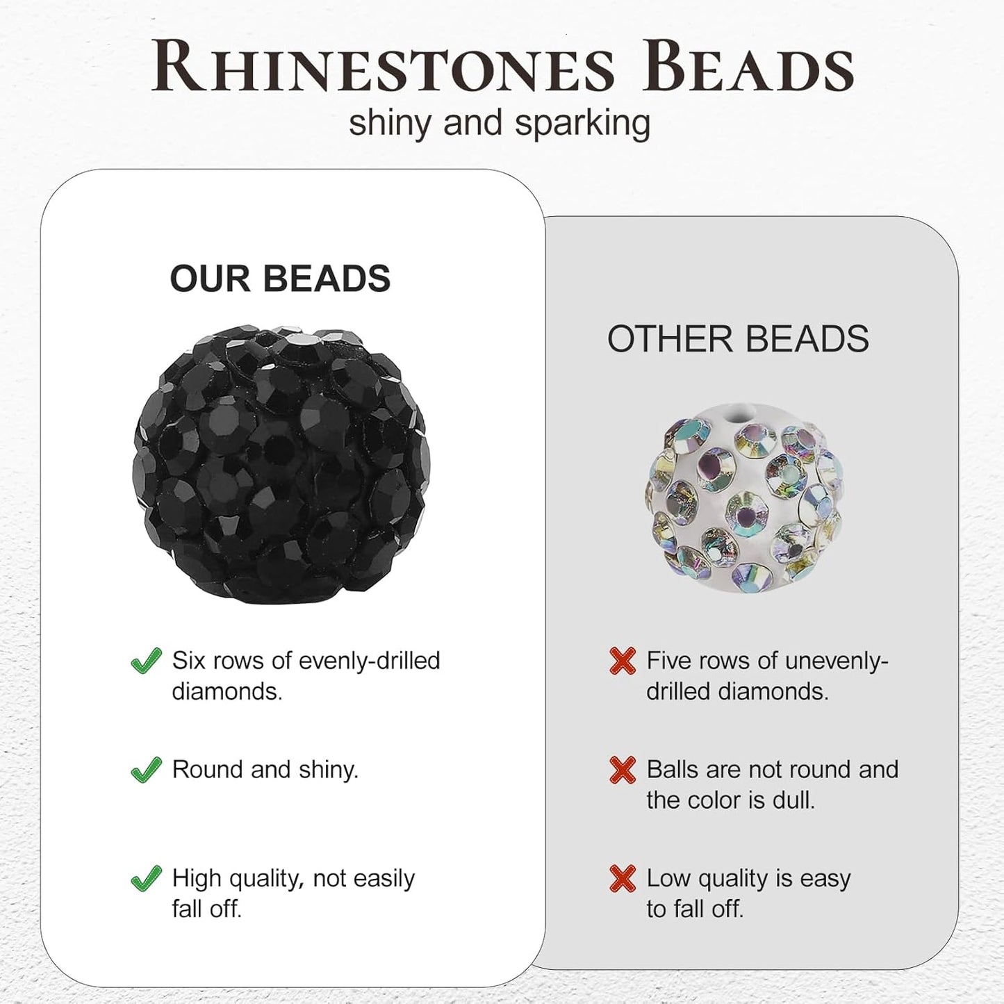 novani 240pcs 10mm Green Rhinestone Beads for Jewelry Making, Round Clay Beads with 1.8mm Hole, Disco Ball Effect, DIY Handmade Accessories