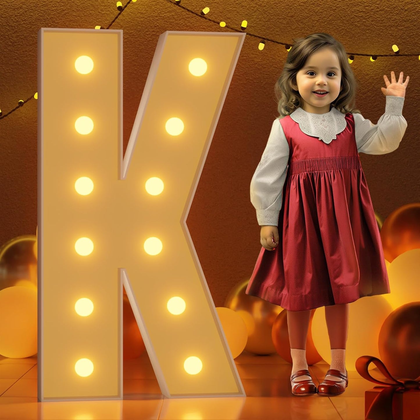 Marquee Letters 4 Feet Tall Large Light Up Letters K Happy Birthday Decorations Marry Me Engagement Party Decor Yellow Light Birthday Decorations Balloon Arch Kit Foam Sign K