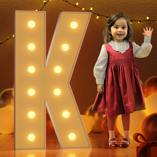 Marquee Letters 4 Feet Tall Large Light Up Letters K Happy Birthday Decorations Marry Me Engagement Party Decor Yellow Light Birthday Decorations Balloon Arch Kit Foam Sign K