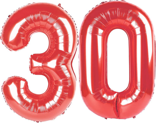 Red Number 30 Balloon 40 Inch Birthday Decorations, Number 30 Balloon Birthday Party Decoration, Anniversary Decorations Graduations Party Supplies