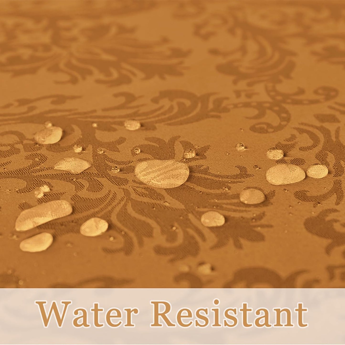 Rectangle Table Cloth - 60 x 84 Inch Brown Jacquard Tablecloths Damask Design Spillproof Wrinkle Resistant Shrinkproof Soft Tablecloth Polyester Oblong Table Cover for Kitchen Dinning Party Tabletop