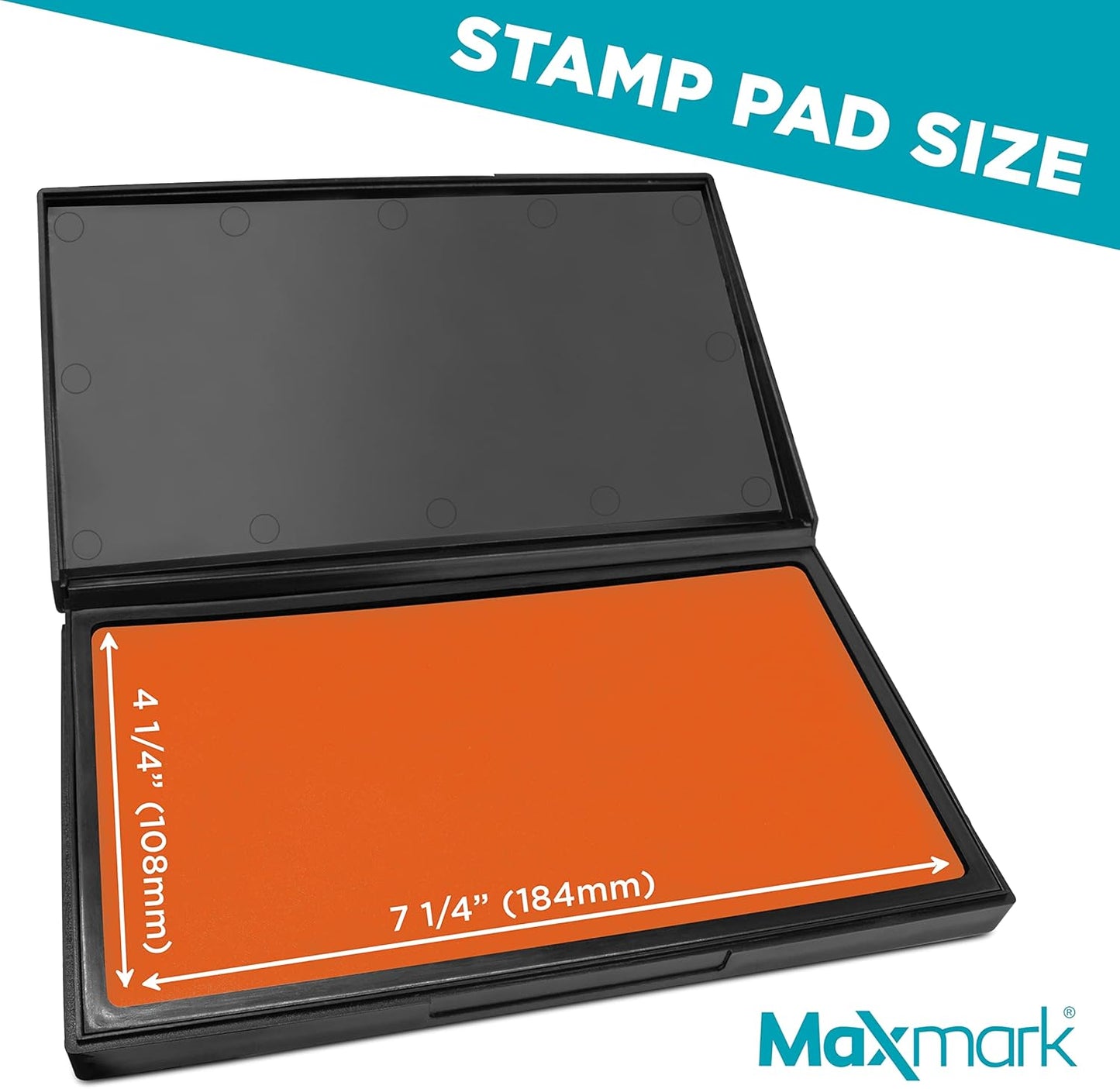 MaxMark Large Orange Stamp Pad - 4-1/4" by 7-1/4" - Premium Quality Felt Pad