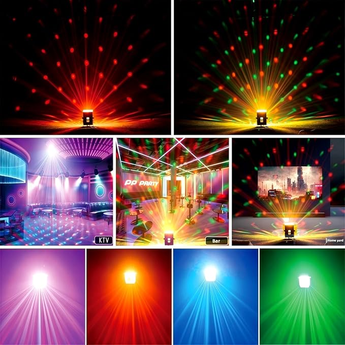 Disco Light Mini Party Lights Sound Activated LED 6 Colors Night Lighting with Remote Control Home Room Dance Parties Christmas Halloween Birthday