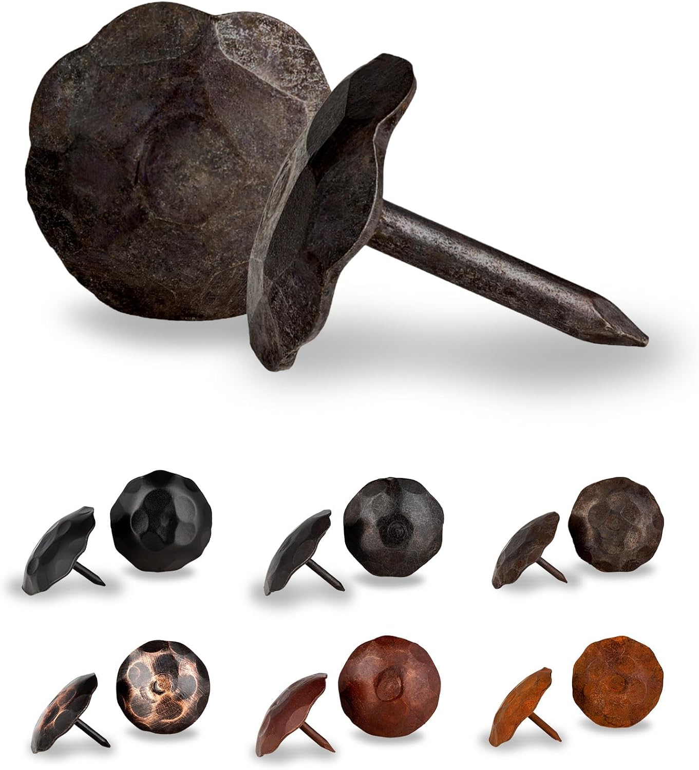 50 Pack 0.75" Round Head Iron Clavos Decorative Nails – Unfinished – Handmade Rustic Round Fasteners for Farmhouse Shutters, Faux Wood Beams, Barn Doors, Shutters, Gates – Ornamental Wood Accent