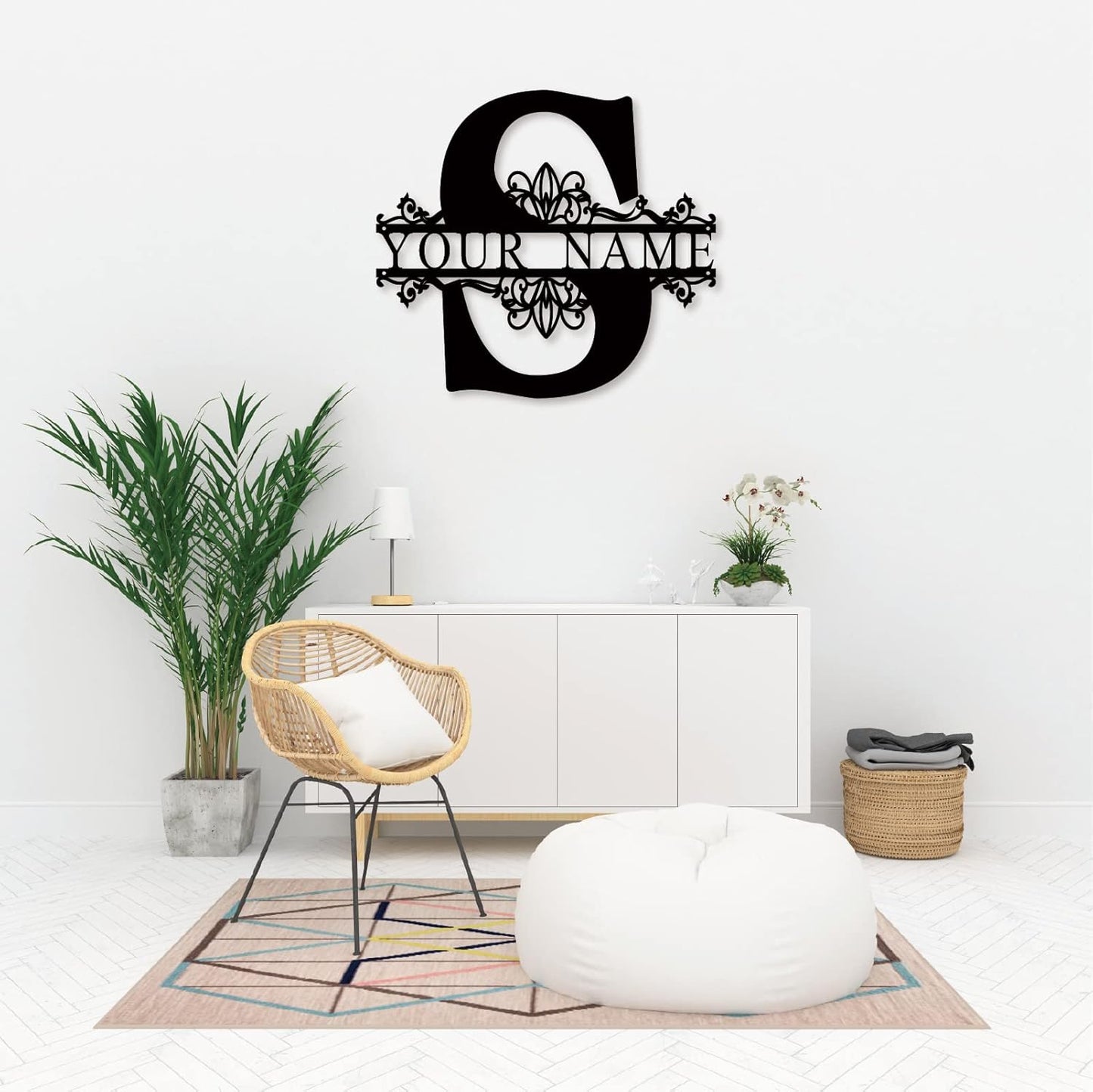 Personalized Metal Name Sign - Outdoor Name Sign - Last Name Signs - Custom Metal Monogram Sign - Metal Signs - Family Name Sign - Split Letter Metal Sign - Name Wall Decor - Monogram Gifts