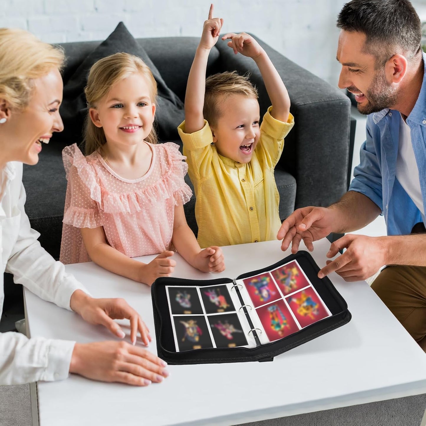 Madrigal Trading Card Binder 4 Pocket,400 Pockets Card Holder with 50 Removable Sleeves,Trading Card Albums for Game Cards,Premium Card Book, Game Cards & Sports Cards Black