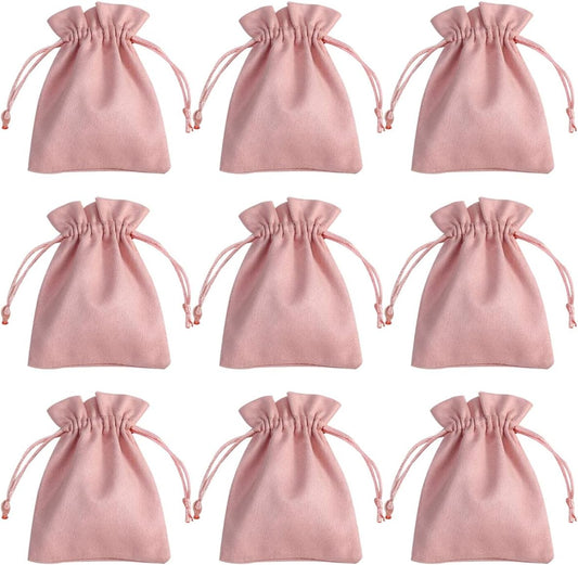30 Pcs Pink Velvet Drawstring Bags Jewelry Pouches Jewelry Gift Bags Pouches Wedding Favors,3.9x5.9 inch