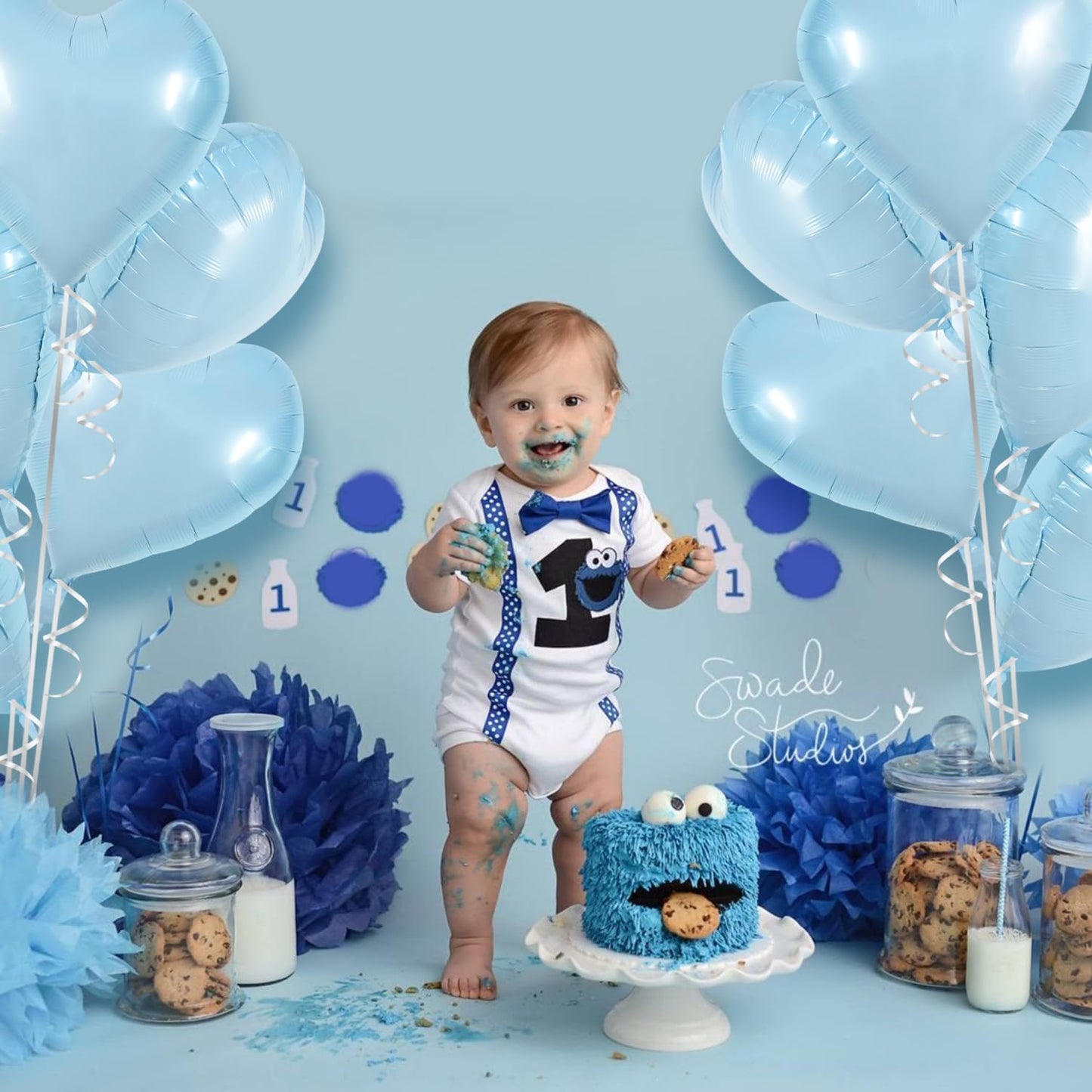 TONIFUL 30Pcs 18 Inch Baby Blue Heart Balloons Pastel Blue Heart Shape Foil Mylar Balloons Decoration for Birthday Valentine's Day Wedding Bridal Shower Anniversary Engagement Party Supplies