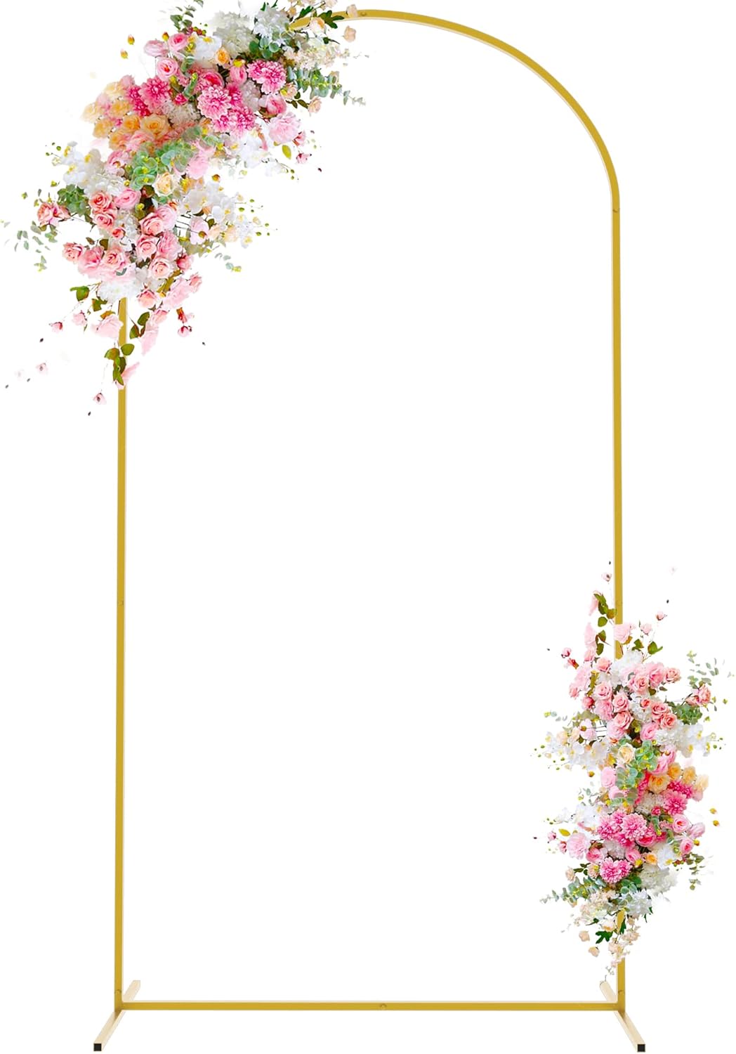 Wokceer 6.6 FT Wedding Arch Backdrop Stand Gold Metal Chiara Backdrop Stand for Wedding Ceremony Birthday Party Bridal Baby Shower Photo Booth Garden Floral Balloon Arch Decoration