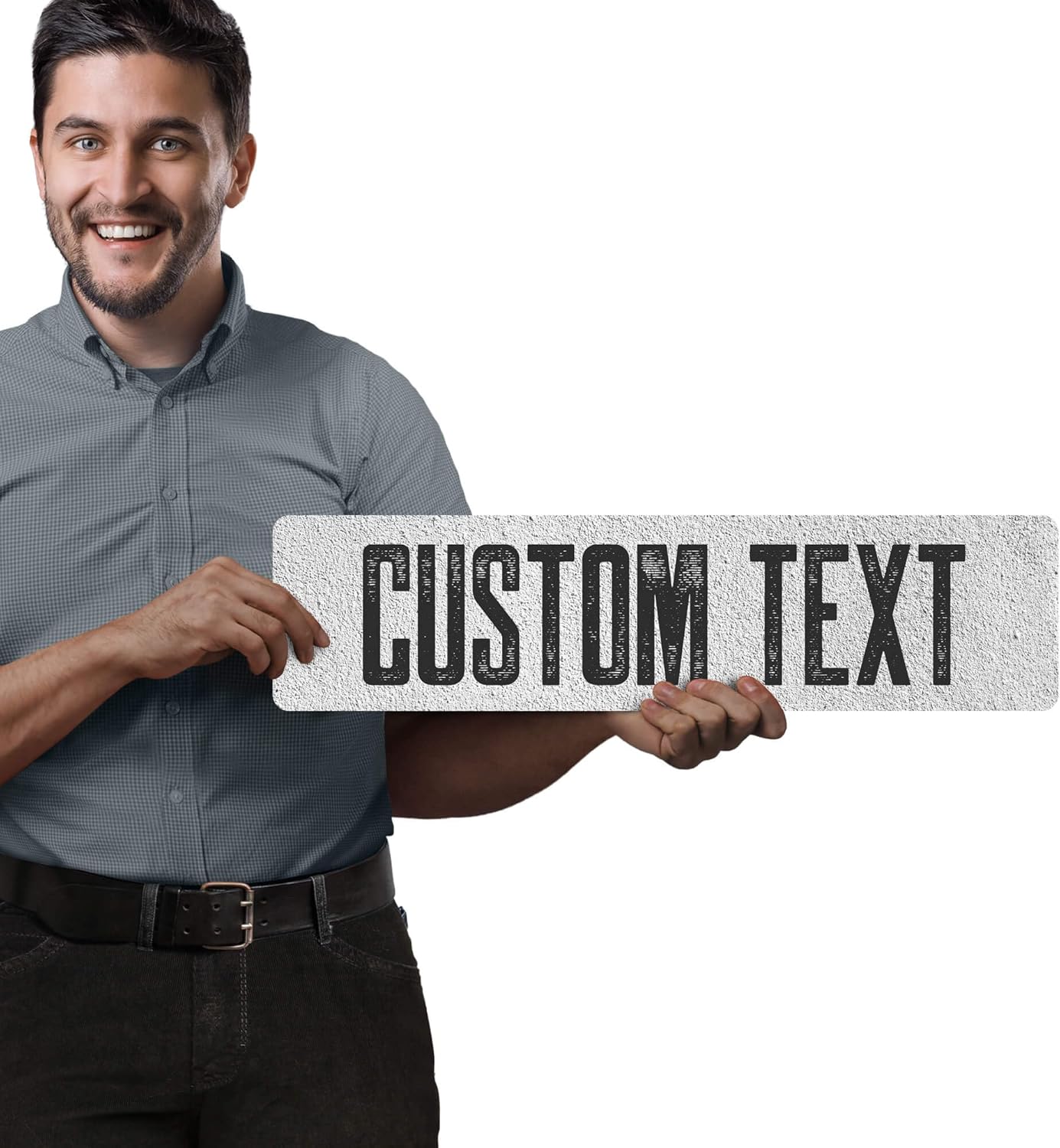 Custom Sign, Custom Street Sign, 11 Font Colors, 13 Font Styles, 4 Hole Options, 22 Sizes, 6x24 Inches, Rust Free DiBound, Fade Resistant, Made in USA by My Sign Center (Concrete)