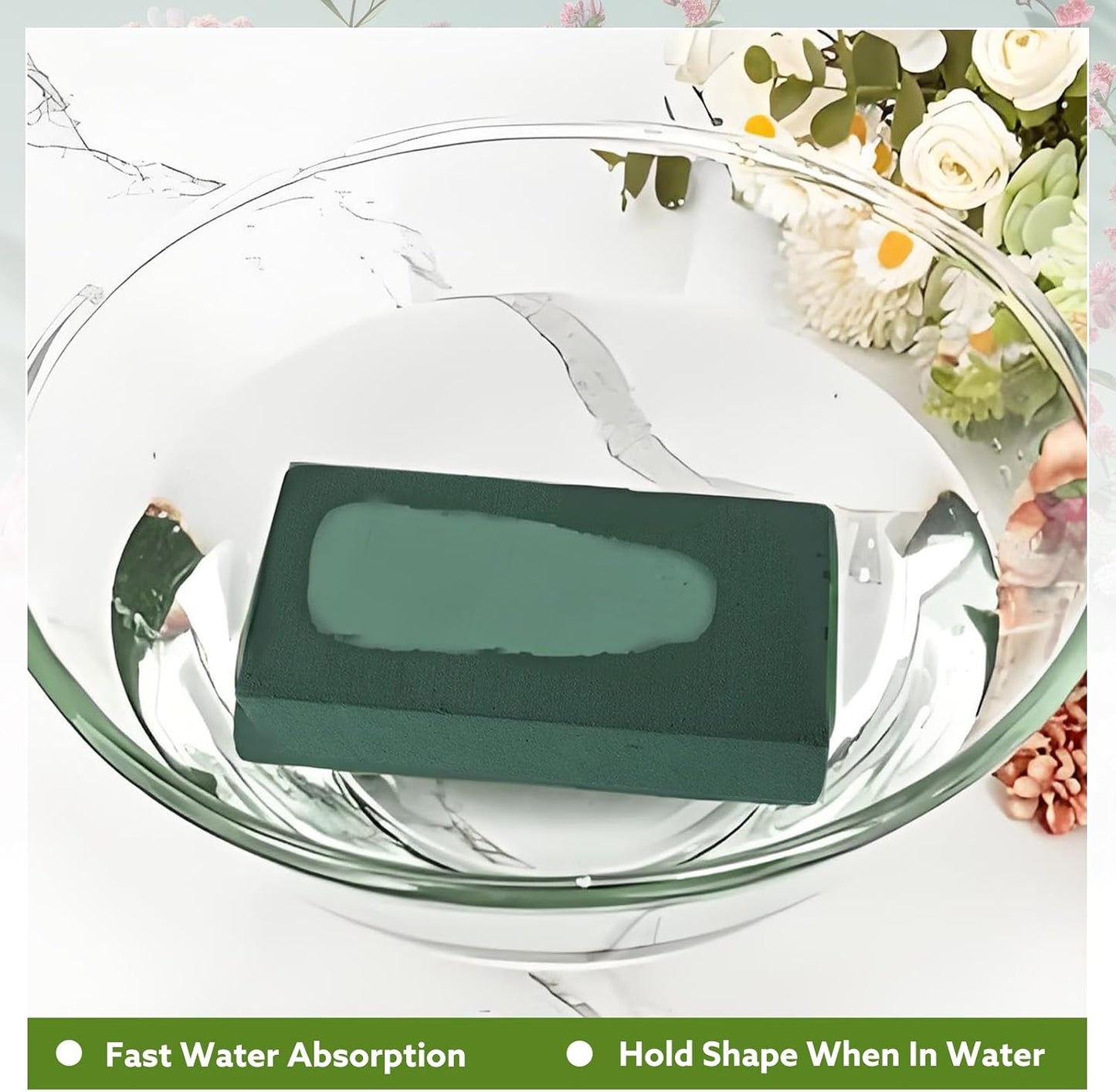 6Pcs Floral Foam Blocks for Fresh and Artificial Flower Arrangements, (Larger Size 8.86" L x 4.13" W x 2.76" H) Flower Foam Bricks Florist Foam for Wedding, Birthdays, Home, Office,DIY Craft