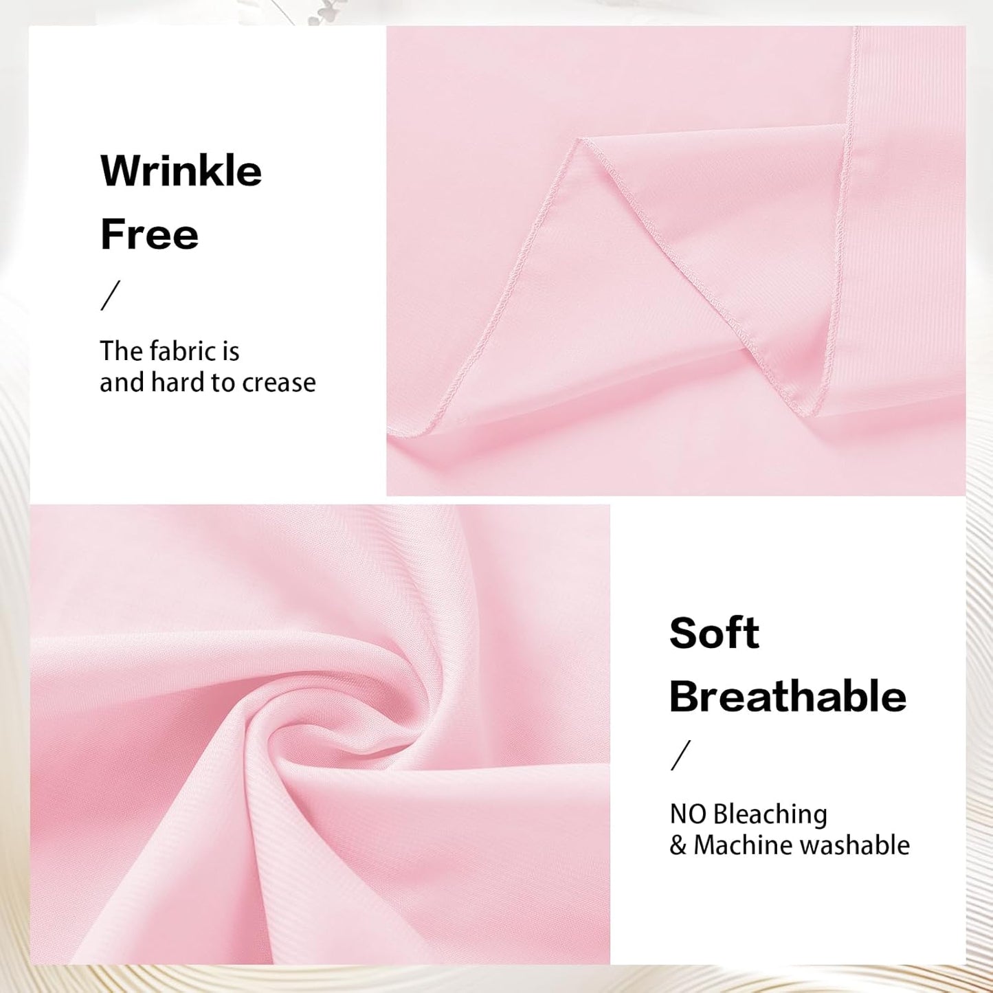 VOK Pink Wedding Arch Draping Fabric Chiffon Fabric, 29in x 18Ft 2 Panels Sheer Chiffon Outdoor Curtain for Wedding Ceremony Birthday Party Decoration (Light Pink,2 Panel)