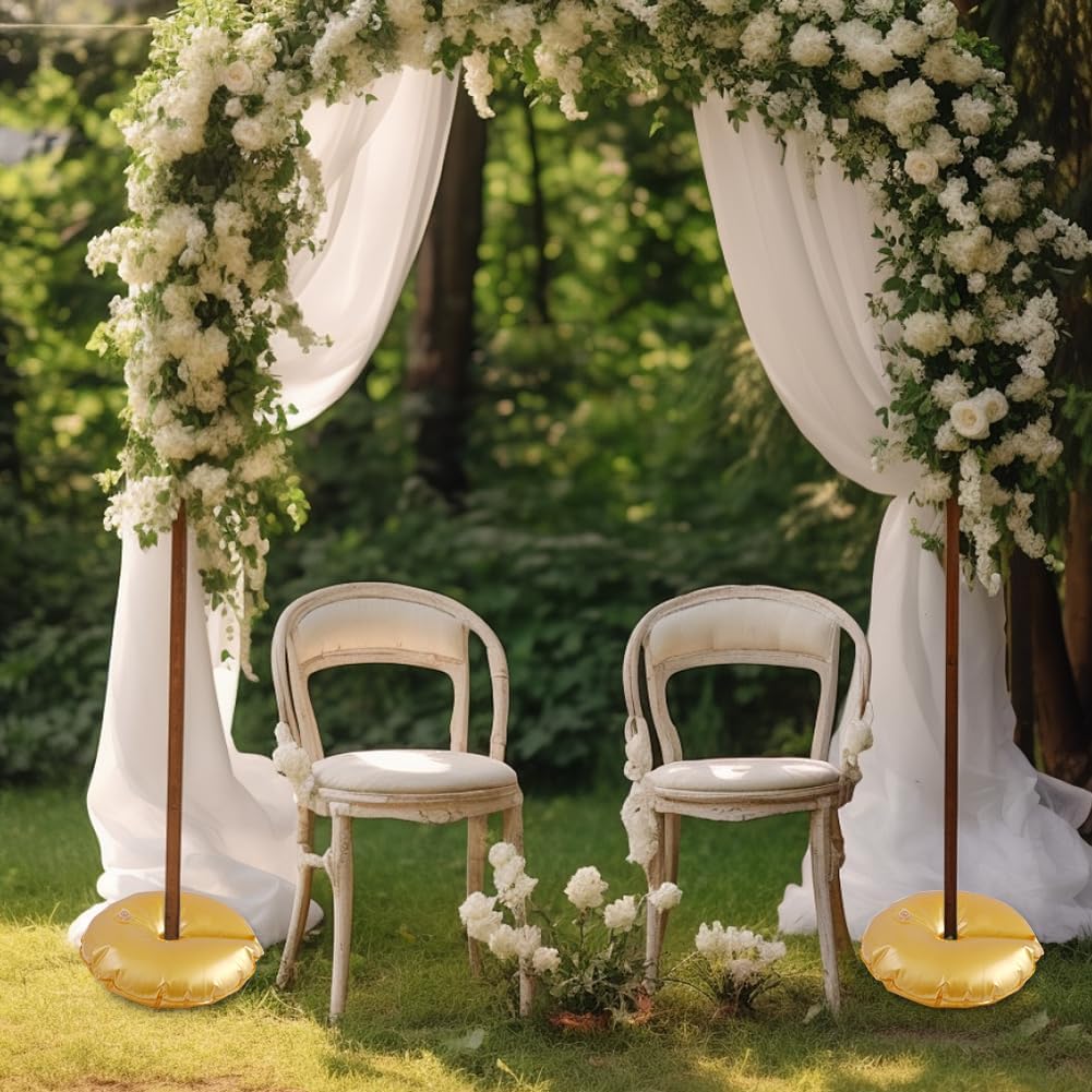 8 Pack Golden Water Bag for Wedding Arch Stands, Heavy Duty Water-Filled Base Weights for Party Backdrop Metal Frames, Thickened Water Fillable Base (8 PCS)