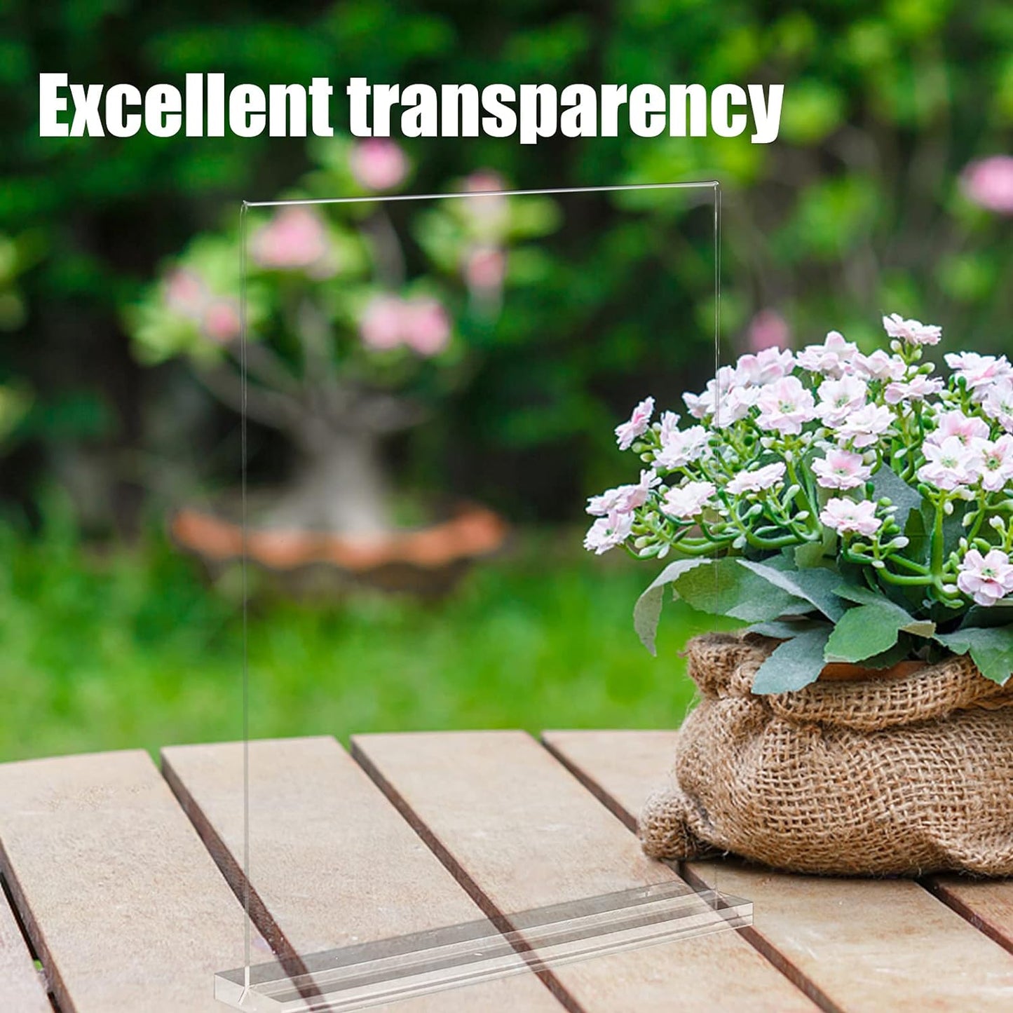 Acrylic Sign Holder, 8.5 x 11 inches Clear Table Menu Display Stand Desktop Display Stand Paper Holder Table Top Sign Holder Suitable for Restaurants, Office, Home, Store (6 pcs)