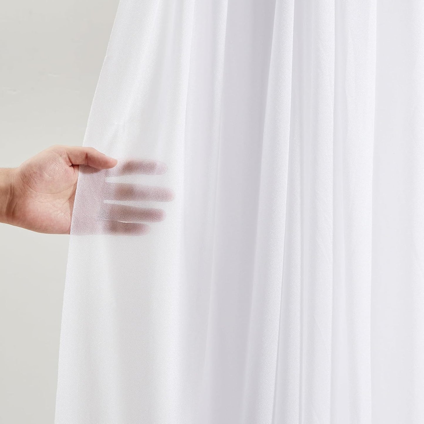 Wedding Arch Draping Fabric 2 Panels 30" X 20FT Sheer Arch Drapes Fabric White Backdrop Curtains for Wedding Arbor Ceremony Birthday Party