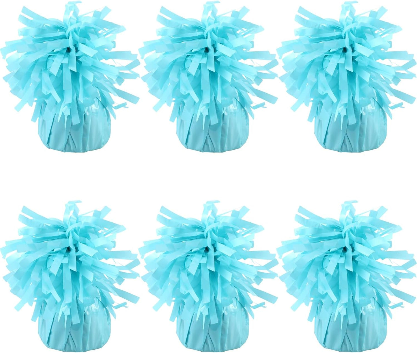 6 Pack Baby Blue Balloon Weights Metallic Holder Anchors Balloon Holder Weights for for Birthday 2025 Graduation Party Christmas Wedding Celebration Decoration (Baby Blue)