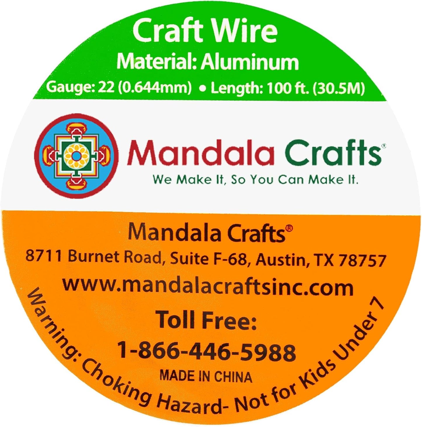 Mandala Crafts 22 Gauge Anodized Aluminum Craft Wire for Jewelry Making - 100 FT Colored Flexible Burnt Orange Wire - Bendable for Bonsai Armature Crafting Sculpting