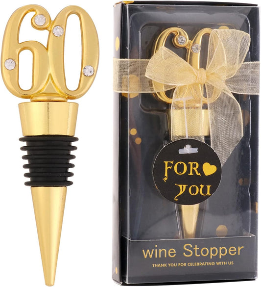 24 Pack 60 Birthday For Guests Wine Cork Beer Wine Cork champagne Bottle With Gift Box For Wedding Gift Party Favor Decoration