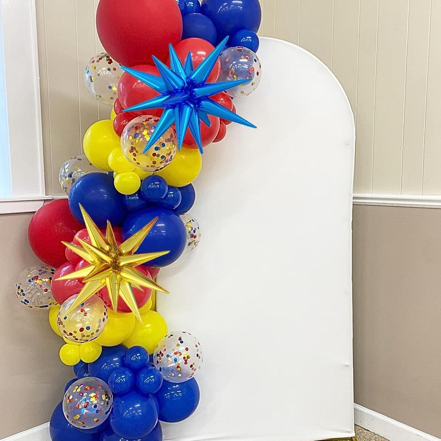 Red Blue Yellow Balloons,Carnival Birthday Party Balloons with Foil Star Balloon, for Boy Girls Birthday Baby Shower Carnival Theme Party Supplies