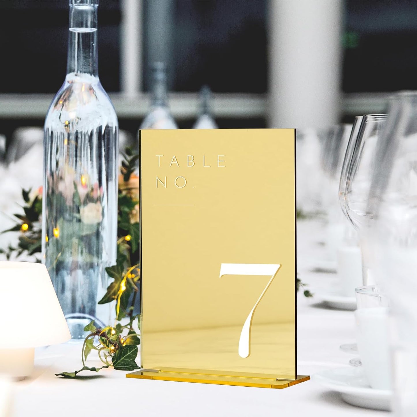 JINMURY Gold Wedding Table Numbers 1-30 with Stands, 5"x7" Gold Mirror Acrylic Table Numbers, Perfect for Wedding Reception, Party, Anniversary, Event